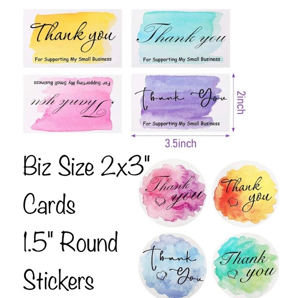 *LAST* NEW Poshmark Packages "Thank You" Gift Wrap Set  ~ 140 Pc Cards 4 Designs - Picture 2 of 8